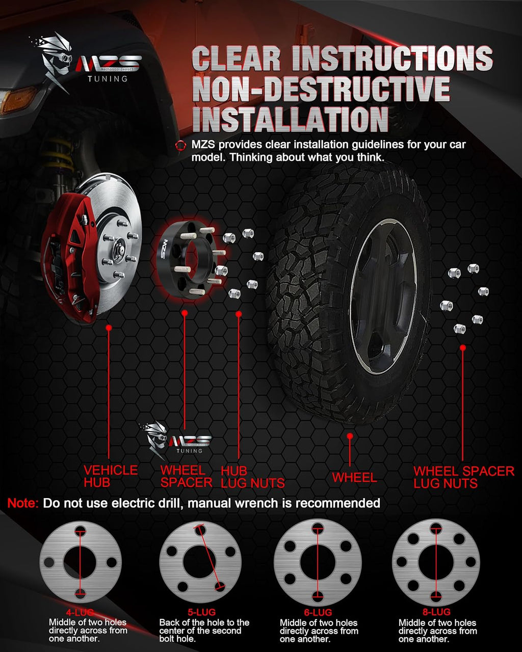 MZS 6x5.5 Wheel Spacers, 1.5" 6X139.7 Wheel Adapters 78.1mm Hub Bore with M14x1.5 Studs Compatible with Silverado Sierra/Suburban/Express/Escalade/Yukon / K1500 Suburban/Tahoe- Pack of 4