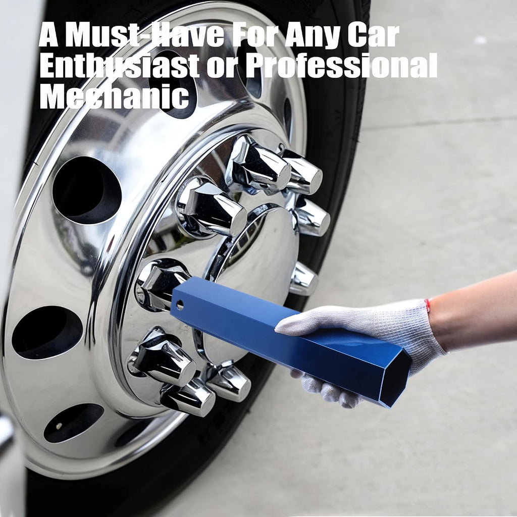 Aluminium 33mm Lug Nut Cover Removal Tool Socket for Semi Truck Trailer, Easy Install & Removal of Plastic Lug Nut Covers, Hex Shape Blue