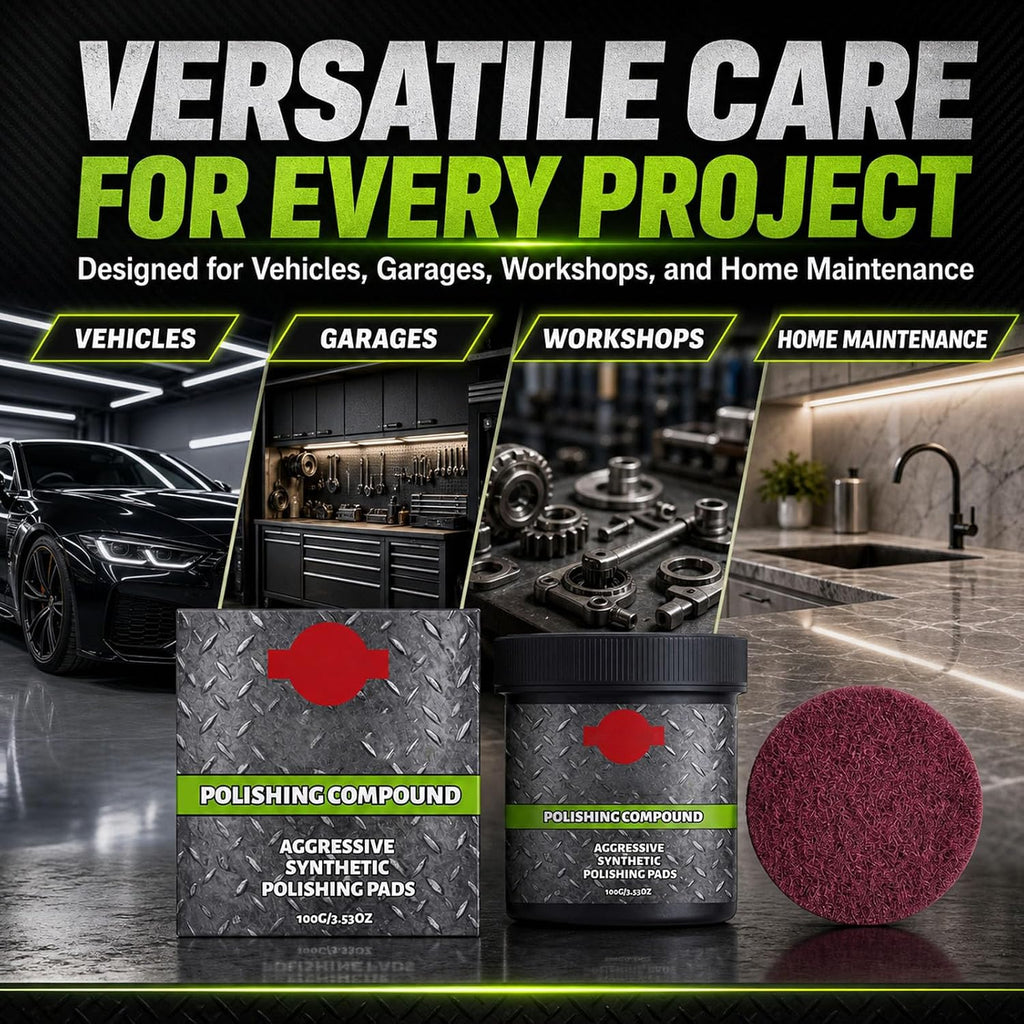 Polishing Compound with Synthetic Polishing Pad, Multi-Surface Scratch & Swirl Remover, Surface Restoration Polish for Metal Stone Hard Surfaces