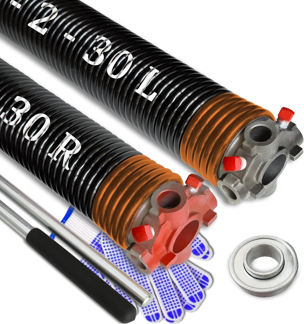 Garage Door Torsion Spring Set, Pair of 2" Electrophoresis Coated Garage Door