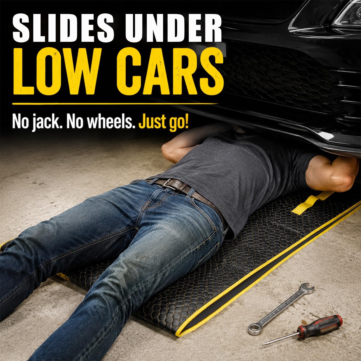 Magic Rolling Creeper Mat Portable Mechanics Mat | Low Clearance, Foldable Garage Padded Mat, For Under Car Repair, Storage Bag Included, Cool Gifts for Men Dad Father