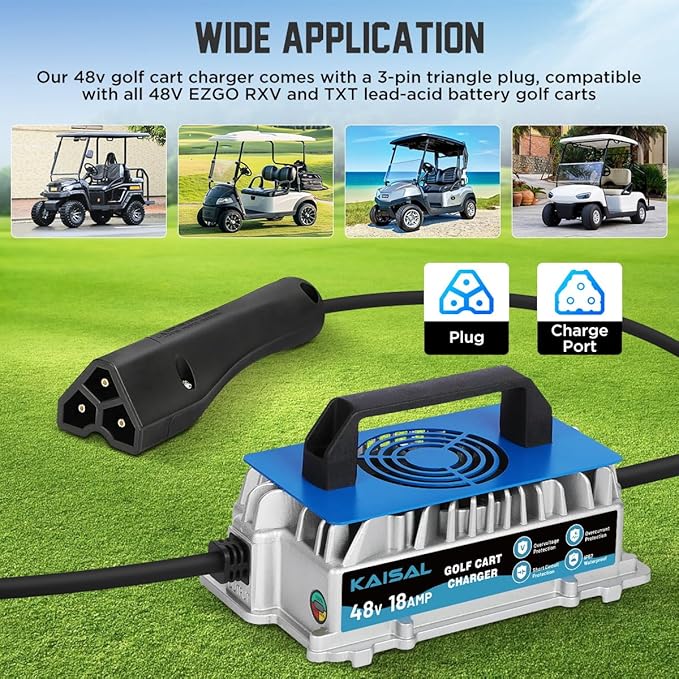 EZGO Golf Cart Charger 48 Volt 18 AMP Golf Cart Battery Charger 1250W - Image 3