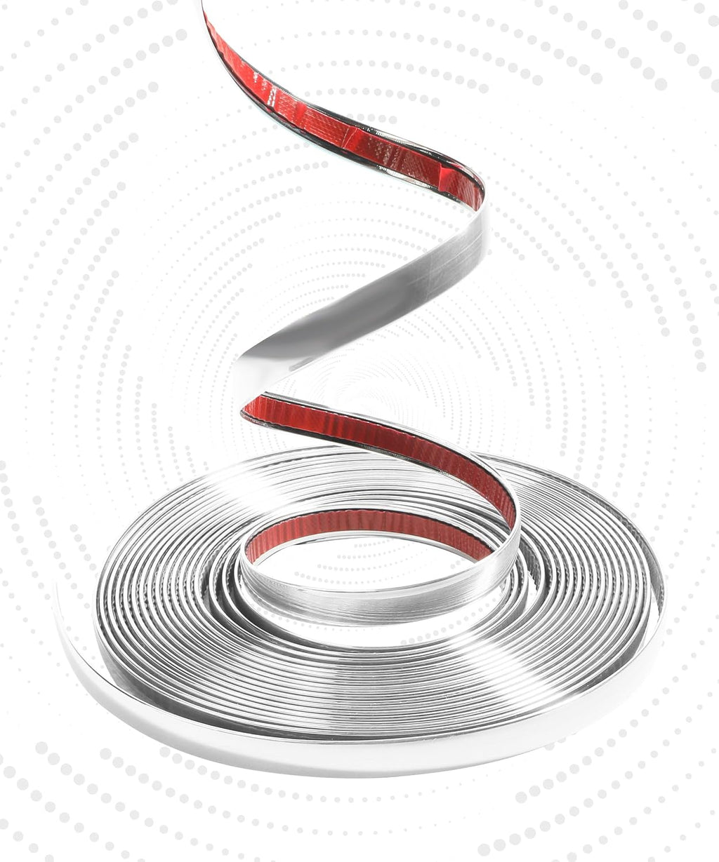 25FT Chrome Trim,Chrome Trim Molding,Car Accessories Chromes Strips for Cars,Body Side Molding Trim,Chromes Trim Tape,1/2" Automotive Trim Molding for Used on Car Bumpers,Sides,Door,Roofs