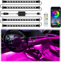 iFunyLED Smart Car Interior LED Lights with App Control, RGB Lights with DIY Mode and Music Mode, 2 Lines Design and Wireless Remote Control, Car Accessories for Women
