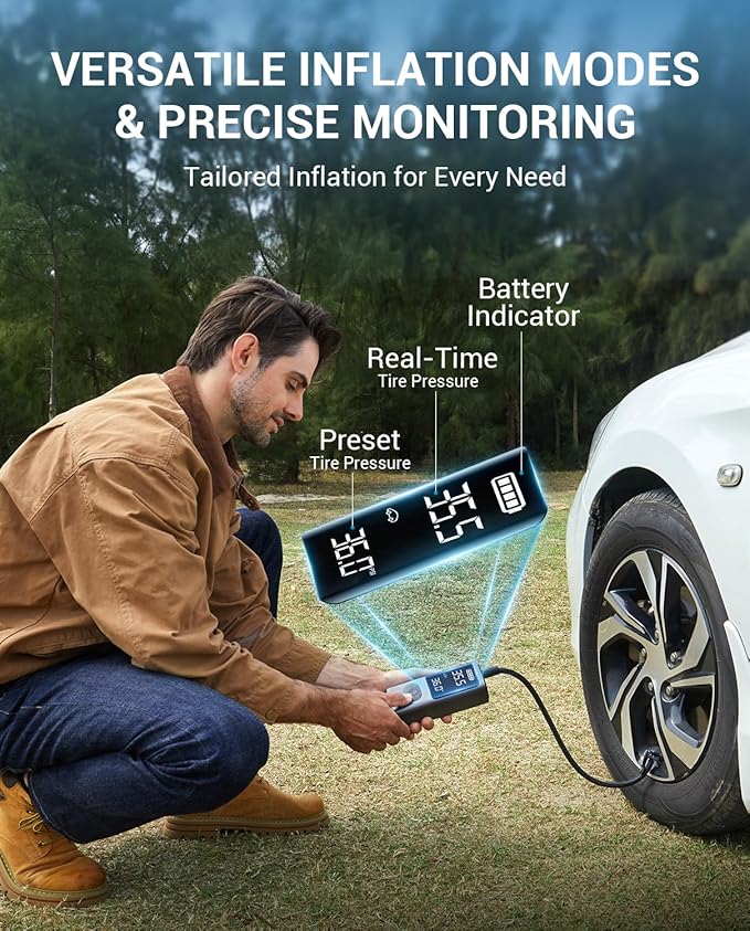 AVAPOW Tire Inflator Portable Air Compressor, 150 PSI Cordless Car Tire Air Pump - Image 5