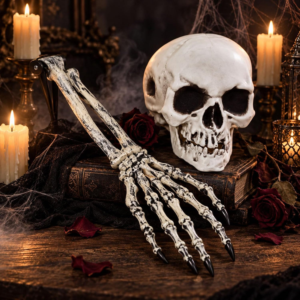 Zhanmai 6 Pcs Halloween Skeleton Outdoor Decor, Skulls Arms Graveyard Lawn