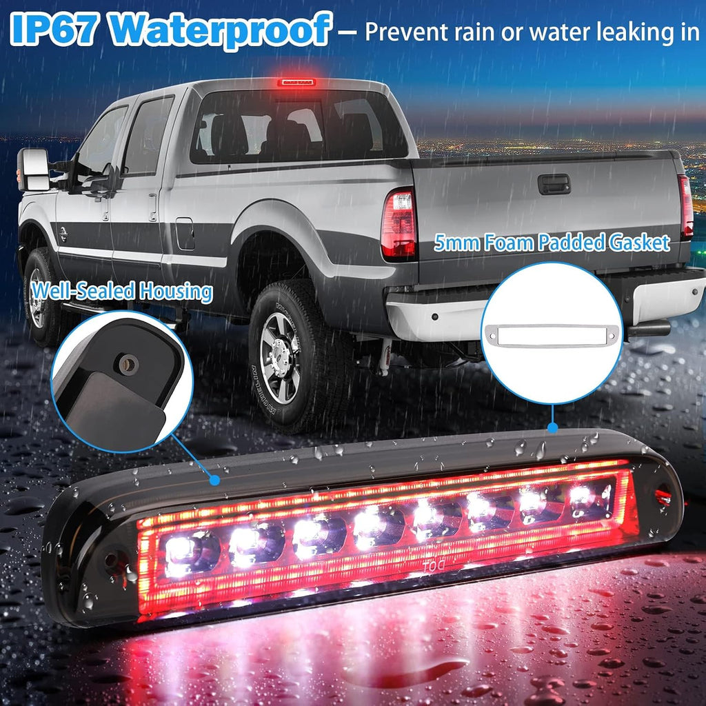 Third Brake Light Compatible with 1999-2016 Ford F250 F350 Super Duty 3rd Brake Light LED Accessories F450 F550 95-03 Ranger Tail Cab Cargo Light High Mount Stop Light