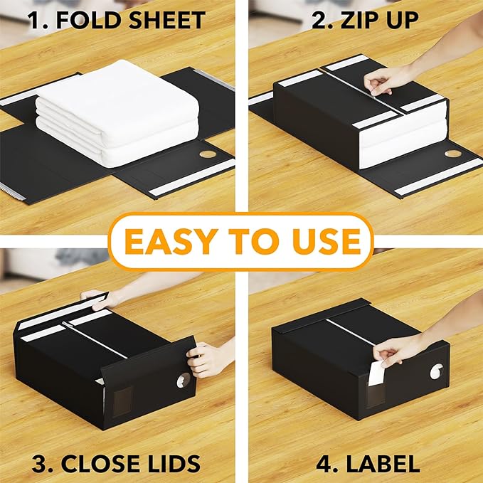 SpaceAid 6 Pack Bed Sheet Organizer and Storage, Foldable Sheet Organizer - Image 4