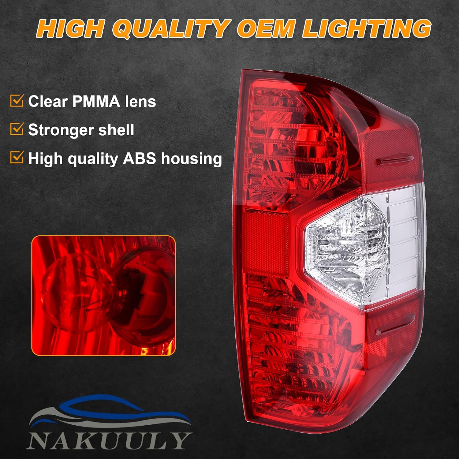 Tail Light Compatible With Toyota Tundra 2014-2021 Pickup Right Passenger Side Taillight Rear Brake Lamp Assembly without Bulb Replace# 81550-0C100