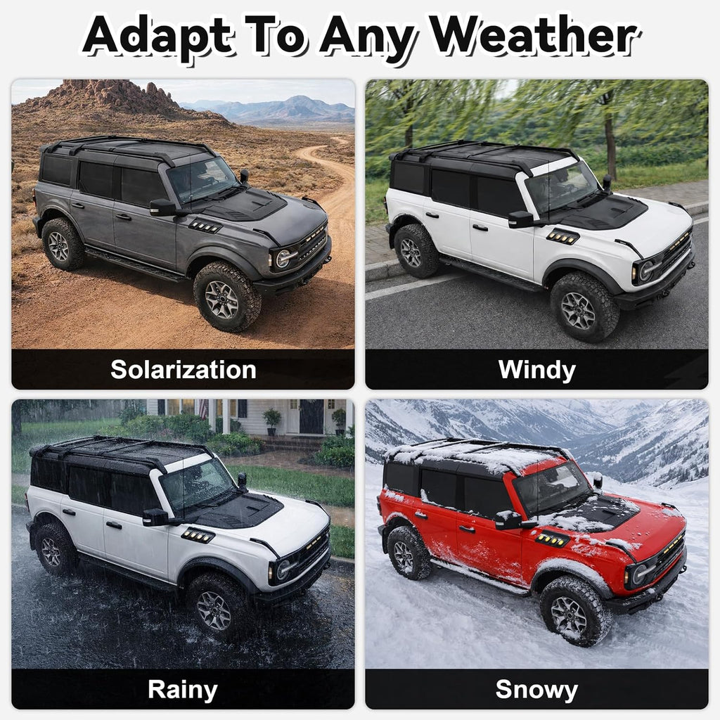Hood Scoop Cover for Ford bronco 2021-2026 2/4 door, ABS Plastic matte black hood scoop grille for Ford bronco 2021 2022 2023 2024 2025 2026 (Not fit for Ford Raptor and Sport)
