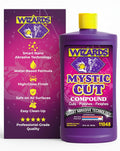Wizards Mystic Cut Smart Abrasive for Auto Detailing Supplies - No Mess Scratch Remover for Vehicles - Water Based Cutting Compound - Removes Swirls, Defects, Fading, Water Spots - 32 oz