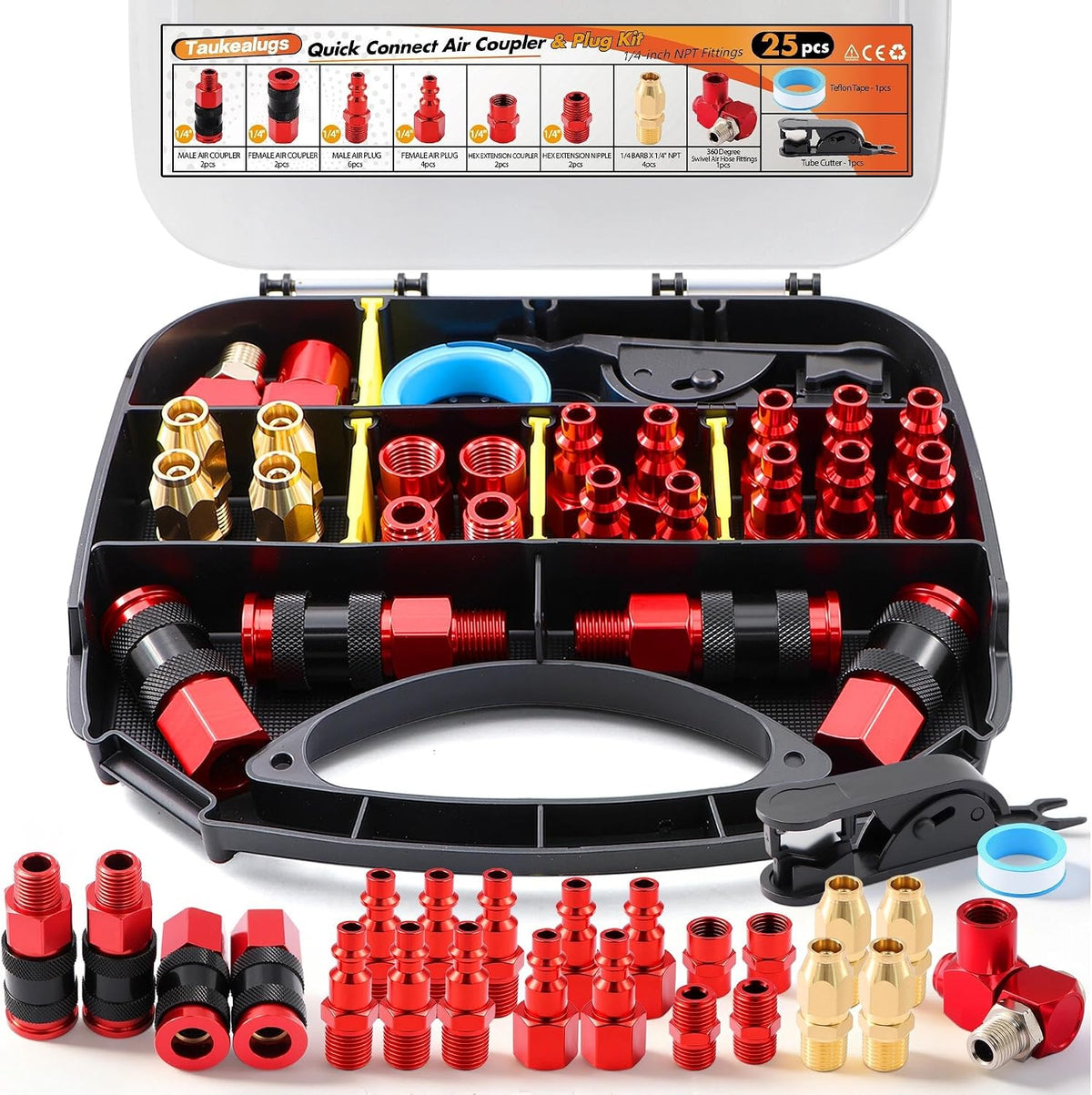 1/4" npt universal air coupler & plug kit, main product view