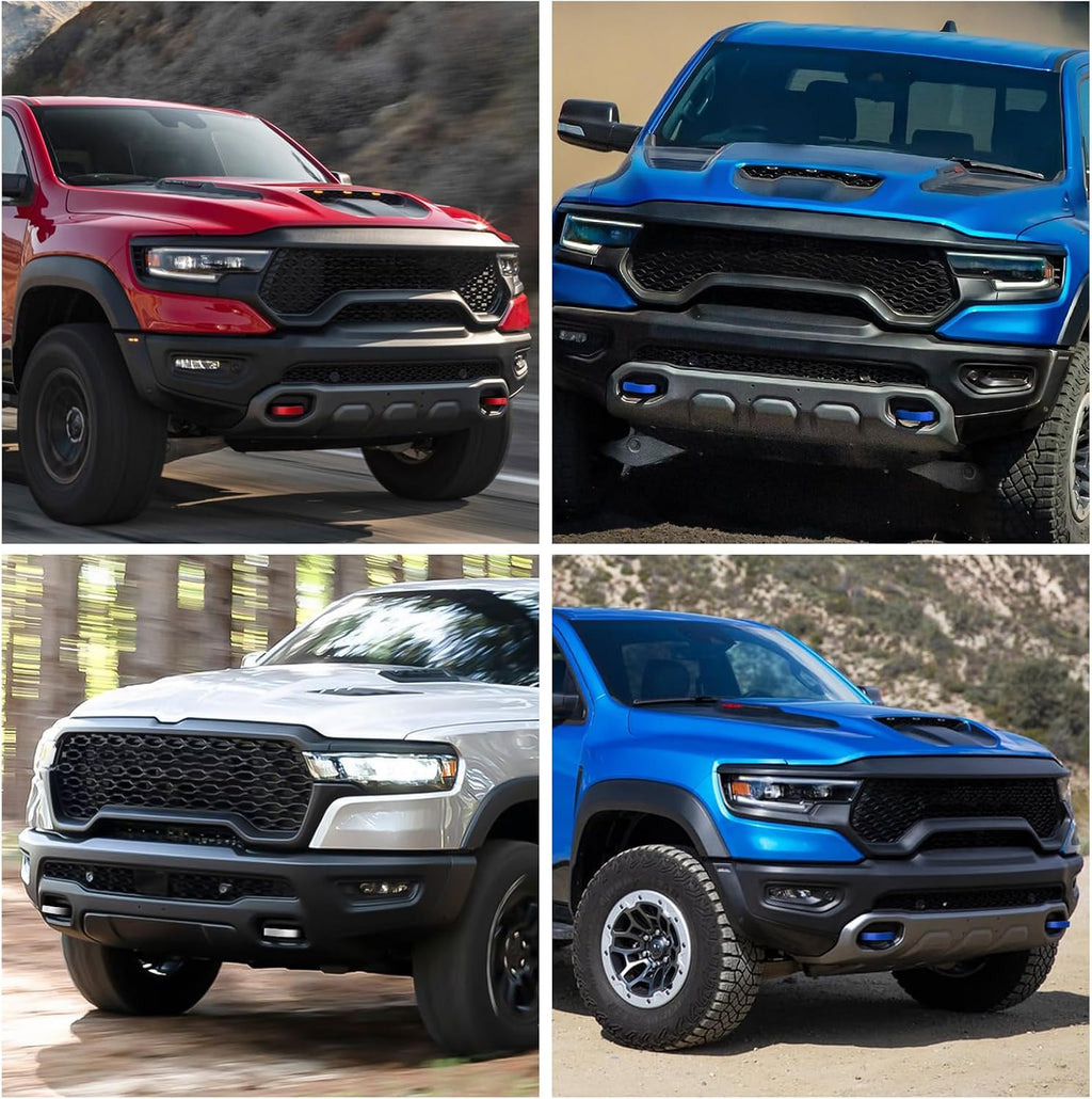Front Tow Hooks Covers Hitch Cover customized Car Tow Hooks Compatible with RAM 1500 Accessories 2019-2026|Red (Not Fit for RAM 1500 Classic,Warlock,RAM 2500,RAM 3500)