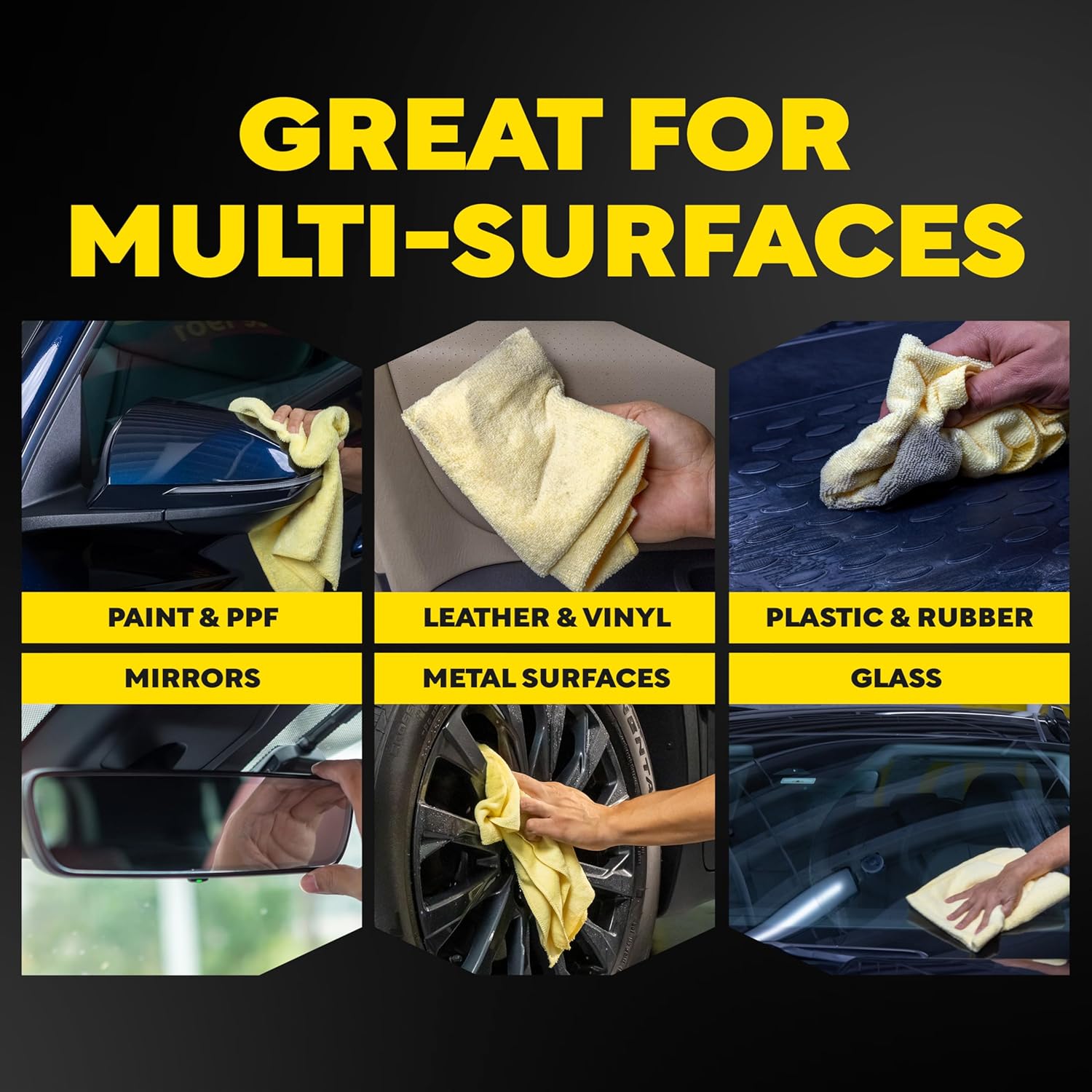 Meguiar's Supreme Shine Microfiber Towels for Cars, Absorbent Ultra-Plush Car Microfiber Towel Set for Effectively Removing Car Care Products Without Leaving Swirls, 3 Pack