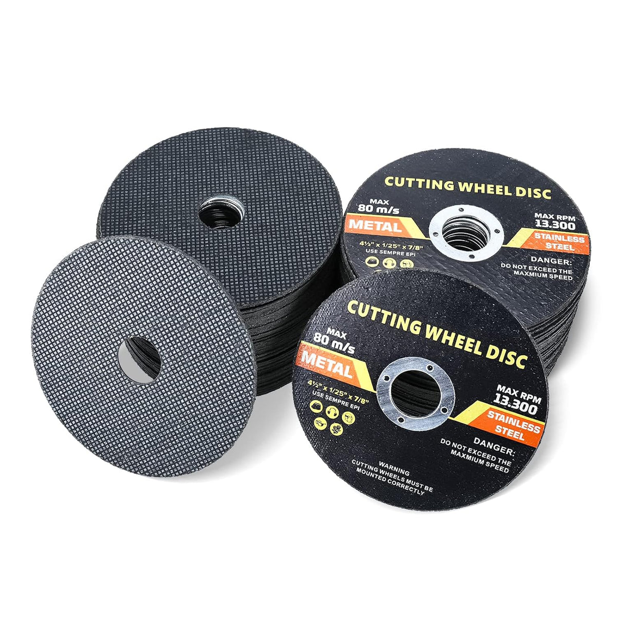 4-1/2 inch cutting wheel, 4-1/2" x 7/8" metal on a desk or shelf
