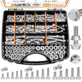 mankk 244pcs 304 stainless steel metric flange bolts, main product view