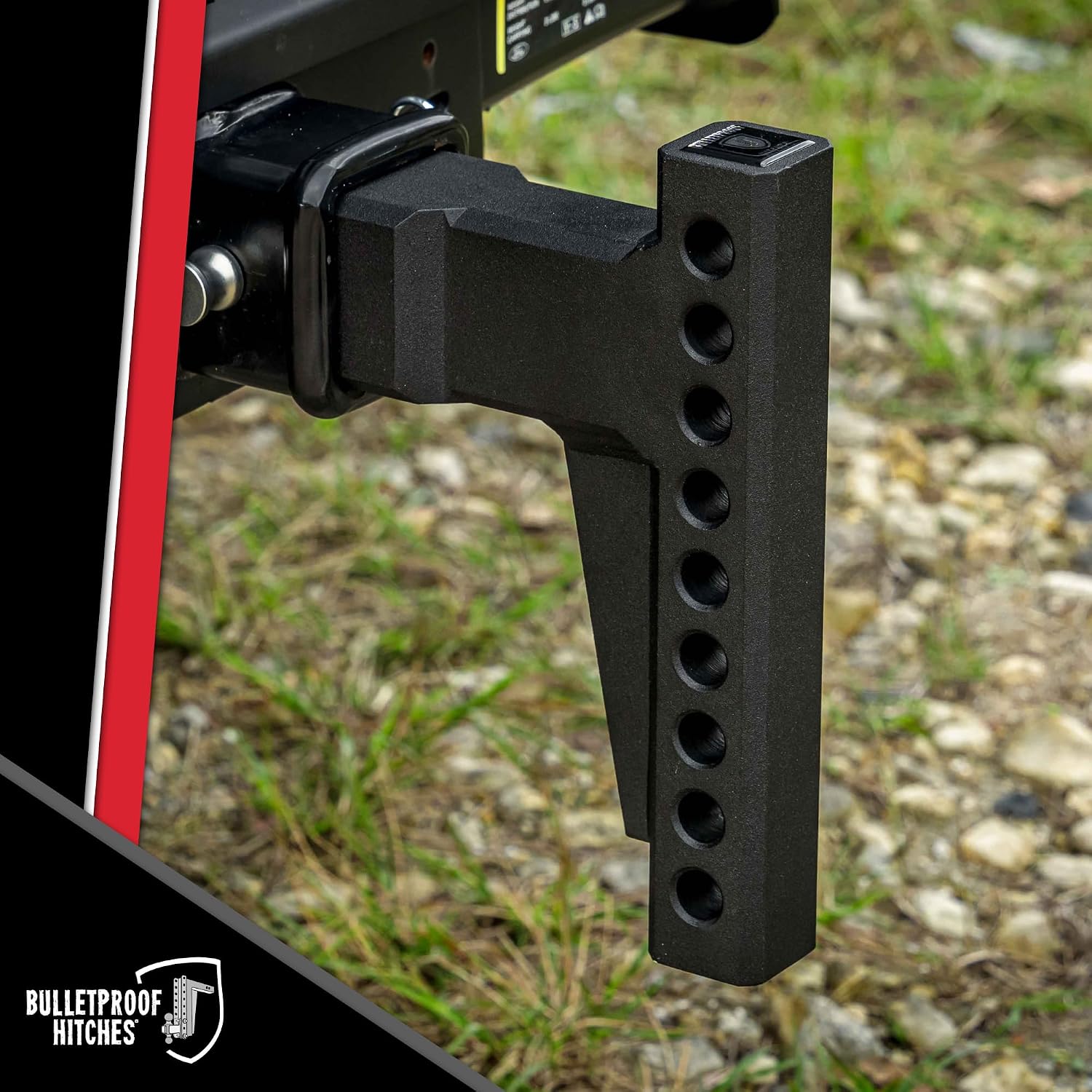 BulletProof Hitches - 2.5" Weight Distribution Shank Rated to 22,000 lbs - Weight Distribution Hitch Shank for 2.5" Receiver - Corrosion-Resistant, Black Powder Coat