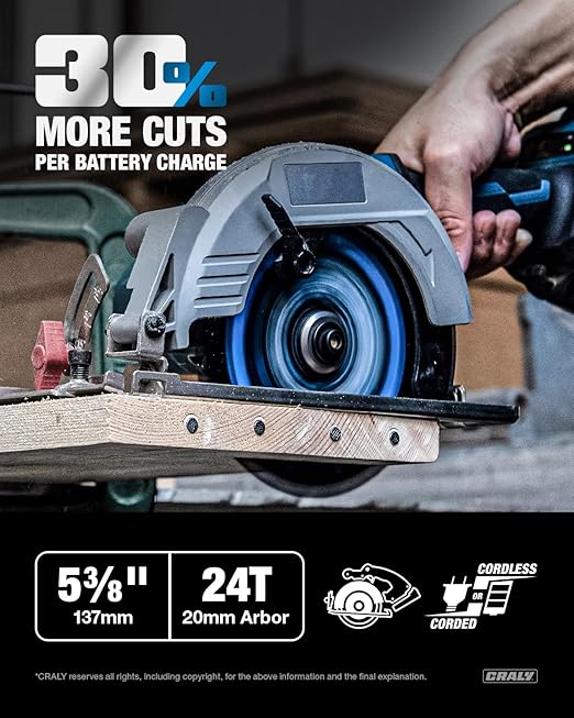 CRALY 5-3/8 Inch 24T Wood Framing & 30T Metal & 50T Aluminum Cutting Circular - Image 2