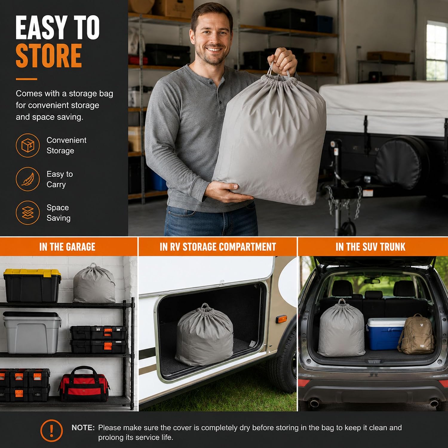 Pop Up Camper Cover for Fleetwood Coleman Cheyenne 2006-2011 | Folding Camping Trailer 420D Oxford Fabric Camper Cover Windproof Straps All Season Storage Protection