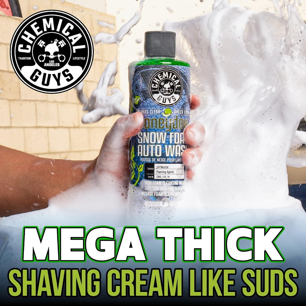 Chemical Guys Car Wash Soap for Foam Cannon or Bucket, Honeydew Snow Foam Car Wash Soap for Trucks, Motorcycles, RVs & More, Super Suds, Honeydew Scent - 64 oz (Half Gallon)