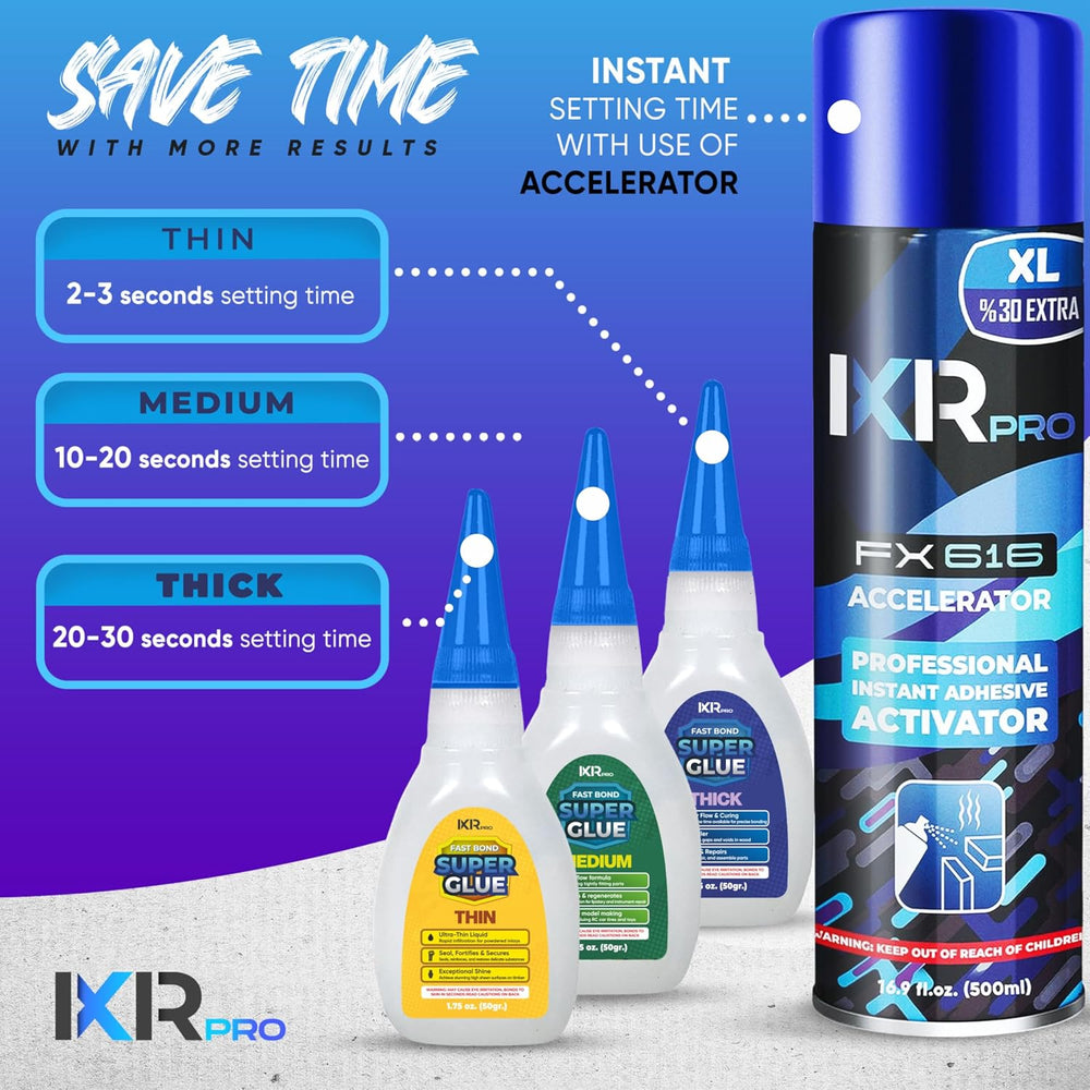 CA Glue with Activator 20x Thin Medium Thick Glue Kit 20x16.9oz Accelerator