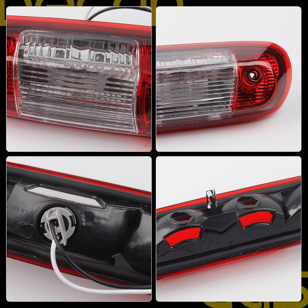 Dasbecan GM25890530 Red Rear Center High Mount Brake Light Compatible with GMC Sierra Chevy silverado 1500 2500 HD 3500 HD 2007-2014 Replace 923-247 25890530 Led Red Housing 3rd Tail Brake Lamp