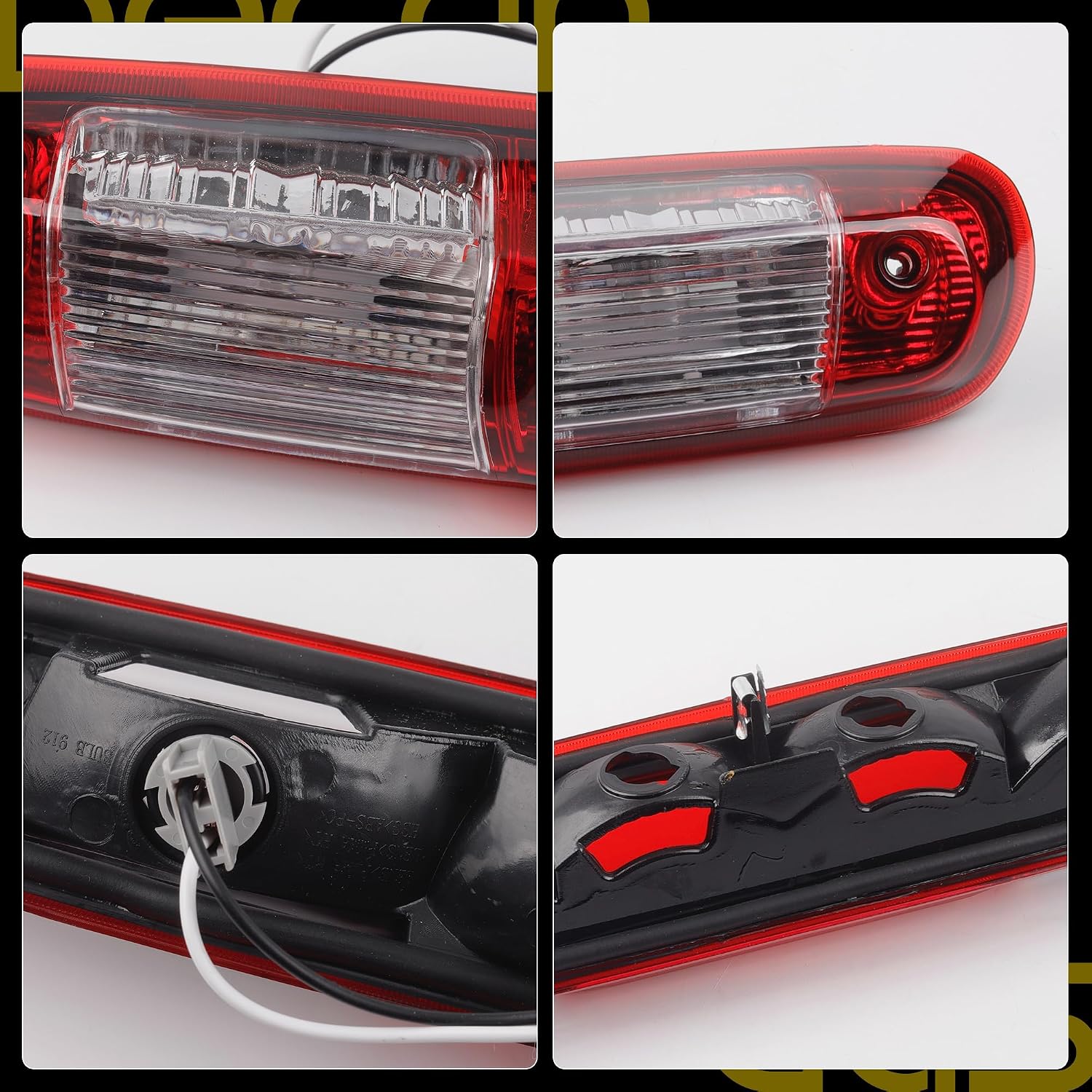 Dasbecan GM25890530 Red Rear Center High Mount Brake Light Compatible with GMC Sierra Chevy silverado 1500 2500 HD 3500 HD 2007-2014 Replace 923-247 25890530 Led Red Housing 3rd Tail Brake Lamp