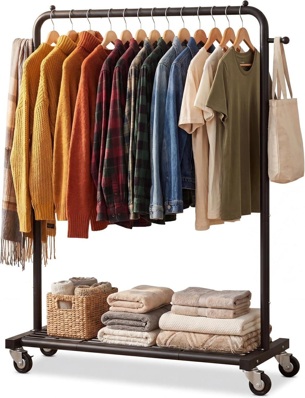 sywhitta metal clothing rack on wheels with mesh, main product view