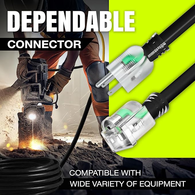 200ft Outdoor/Indoor Extension Cord 12/3 Gauge Extra Heavy Duty 3 Prong SJTW - Image 4
