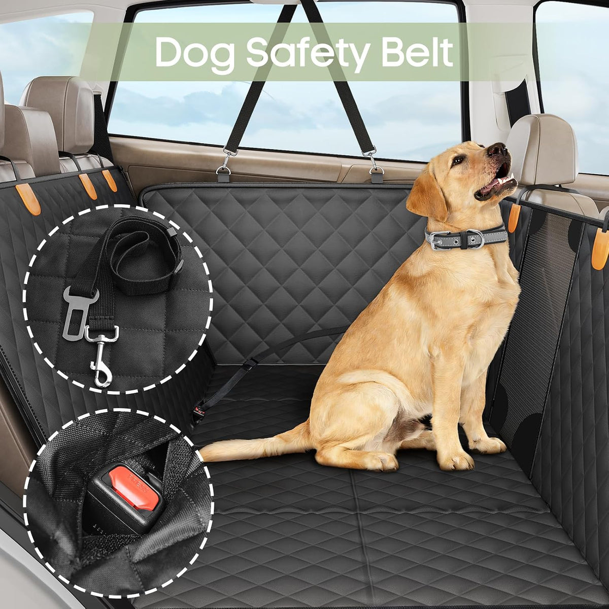 dog car seat cover for back seat, hard on a desk or shelf