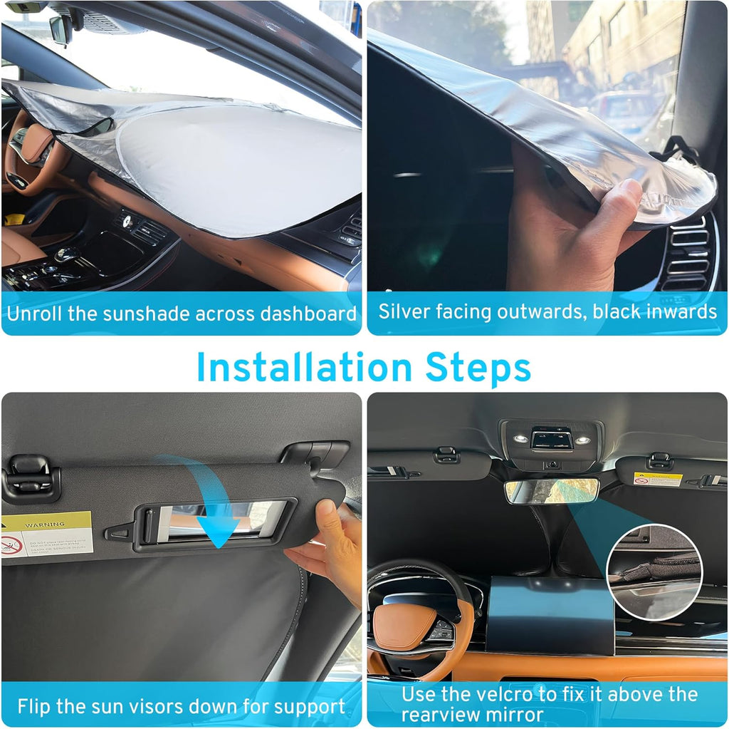 Car Windshield Sun Shade Sunshade Compatible with Acura RDX Tech A-Spec Advance SUV 2027 2026 2025 2024 2023-2019 Accessories, Foldable Car Front Window Sun Shield Visor