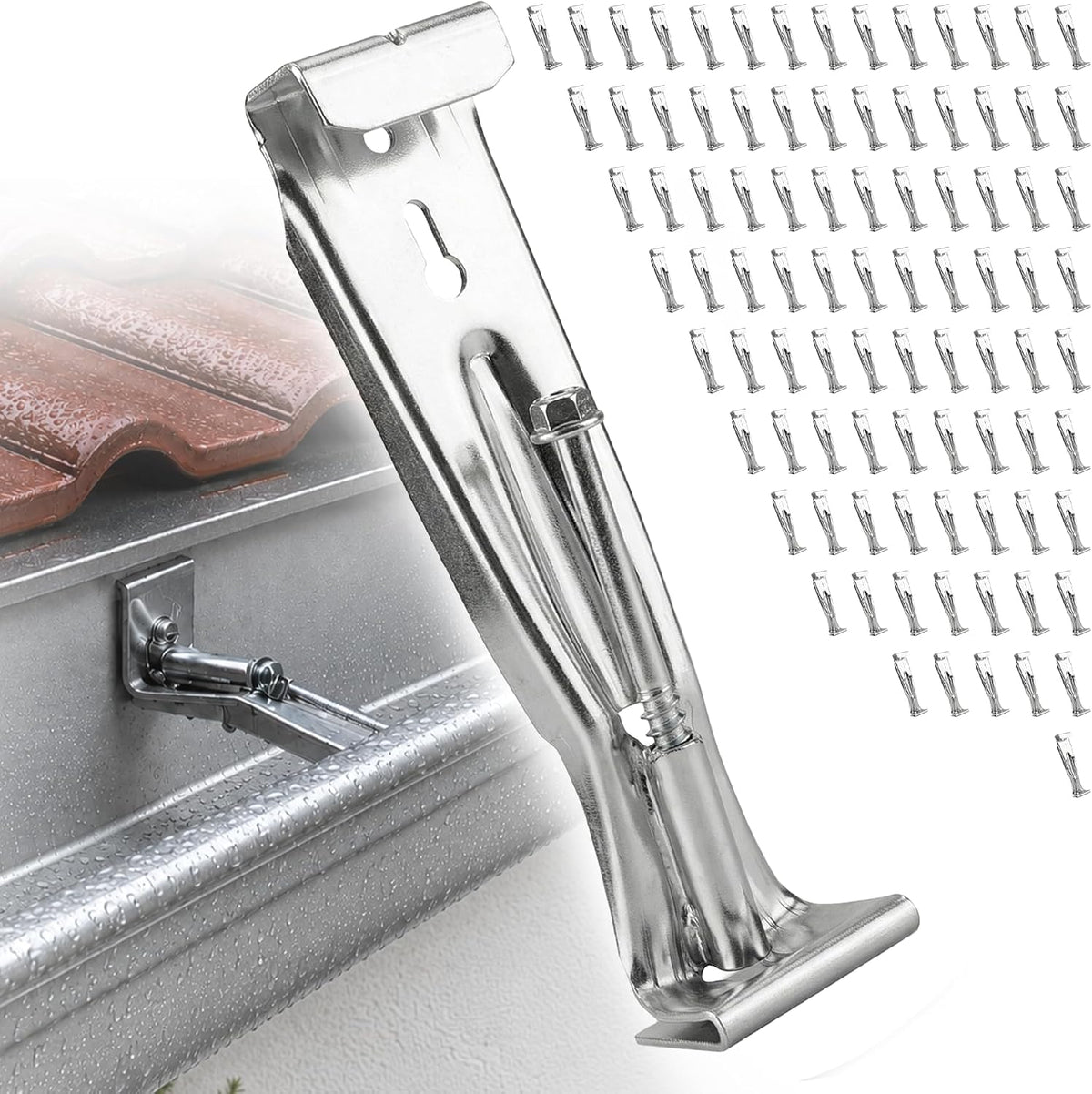 gutter hangers 5 inch, 100 pack hidden brackets, main product view