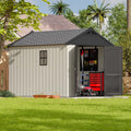Patiowell 8x10 FT Plastic Shed Outdoor Storage Shed