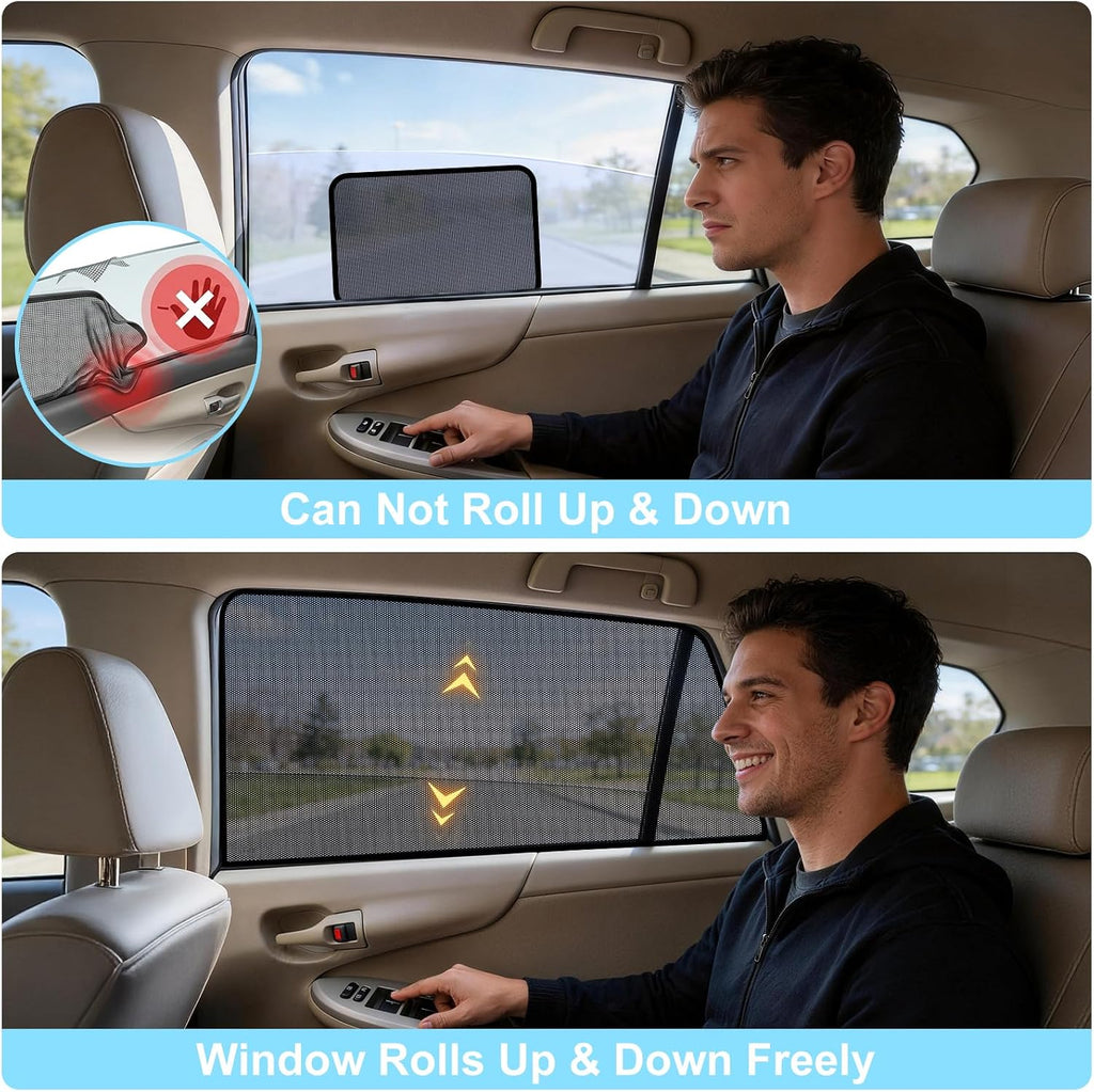 XCBYT 2011-2023 4Runner Window Shade, 2PCS Rear Side Sun Shades for Baby & Pet, Breathable Mesh UV Protection, Privacy & Heat Insulation, Easy Magnetic Installation