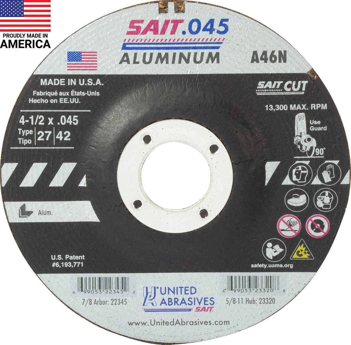 united abrasives- sait 22345 cutting wheel type 27, main product view