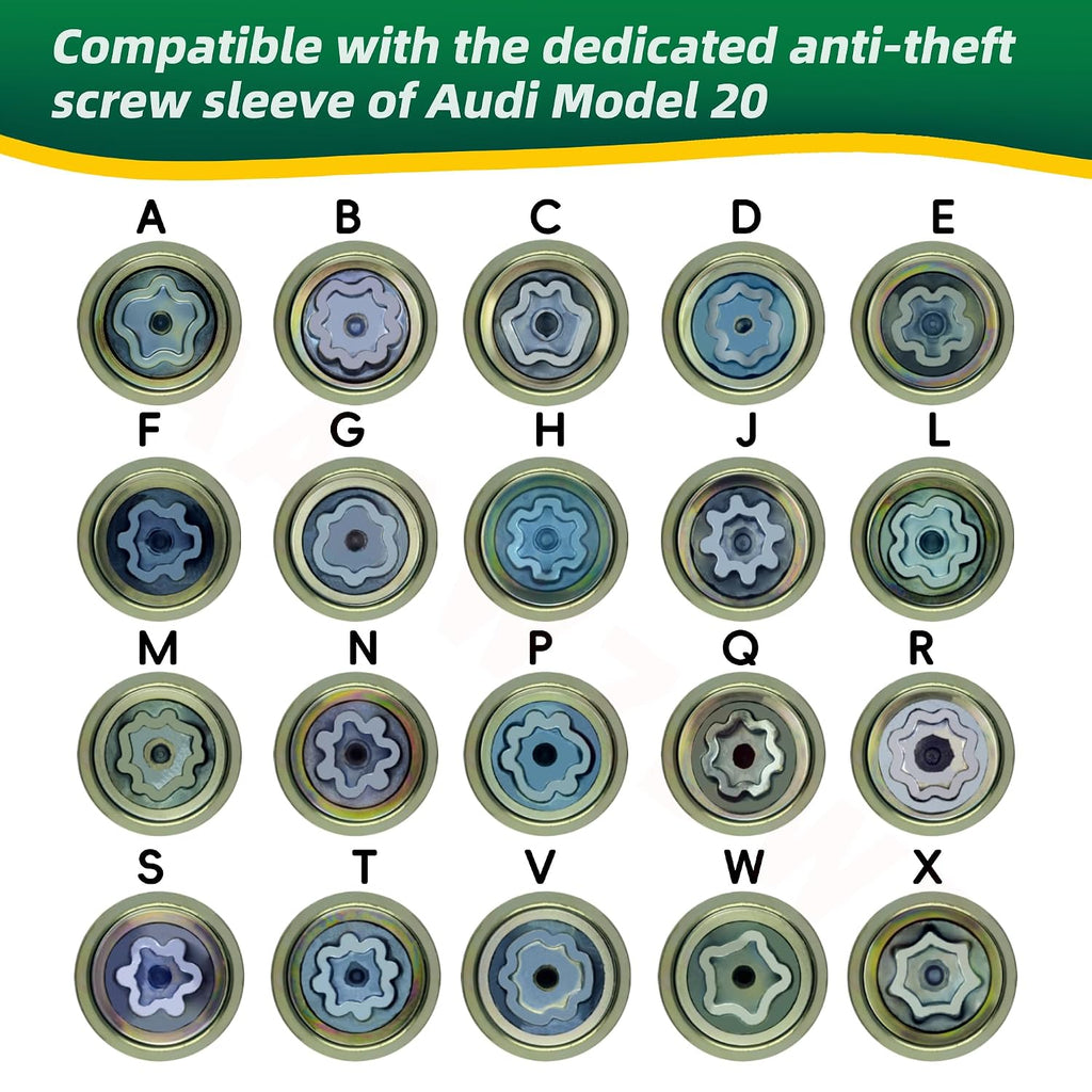 #S/816 Compatible with Audi A3 A4 A5 A6 A8 Q3 Q5 Q7 Wheel Lock Key Lug Key | S 816 Wheel Locking Nut Key Tire Lug Key Replacement