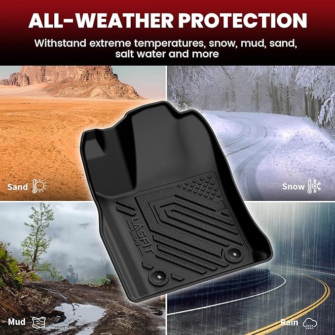 LASFIT Floor Mats Set for Jeep Grand Cherokee 2015 2014 2013, All Weather TPE - Image 4