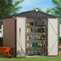 Gizoon Outdoor Storage Shed 8 x 6 FT, Galvanized Metal Garden Shed by Gizoon