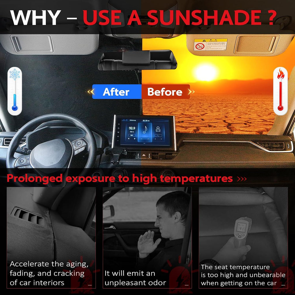 KAYZT Windshield Sun Shade for 2019-2025 2026 BMW 3 Series 330i 328i 320i 325i 335i Foldable Sunshade Front Window Custom Fit Car Accessories