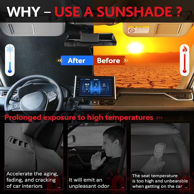 KAYZT Windshield Sun Shade for 2012-2015 Honda Civic Foldable Sunshade Front - Image 3