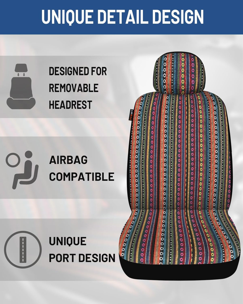 baja saddle blanket car seat covers full set, package contents