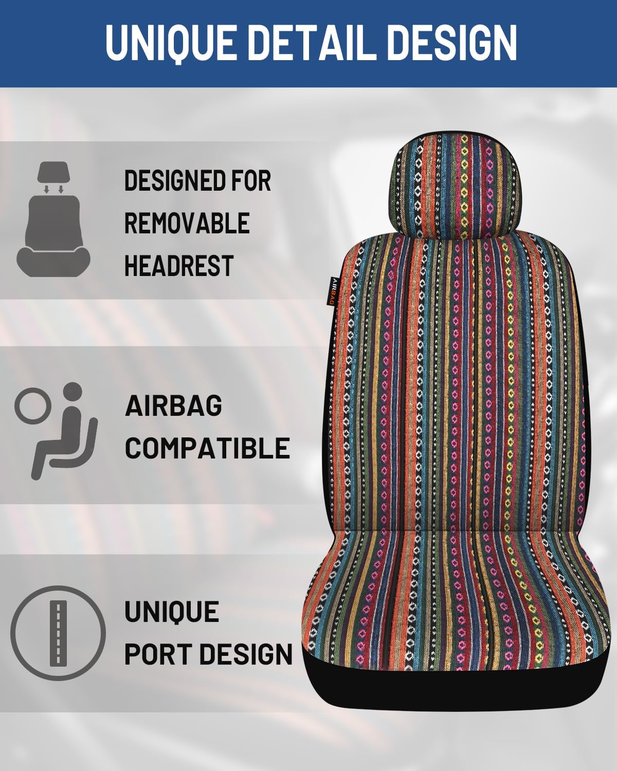 baja saddle blanket car seat covers full set, package contents