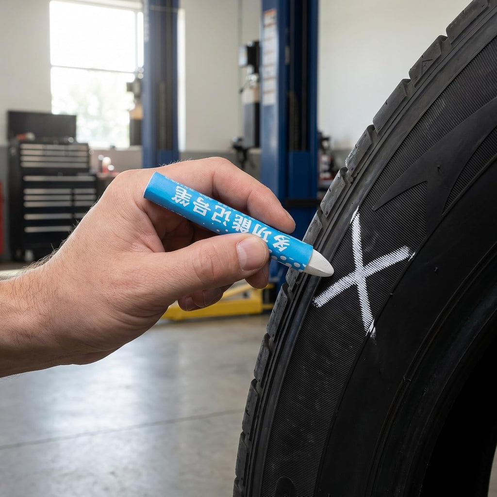 8pcs White Tire Marking Crayons Wax Pencils Grease Resistant Tire Marker Pen for Fabric and Conveyor Belts Suitable for Warehouses and Industrial Applications