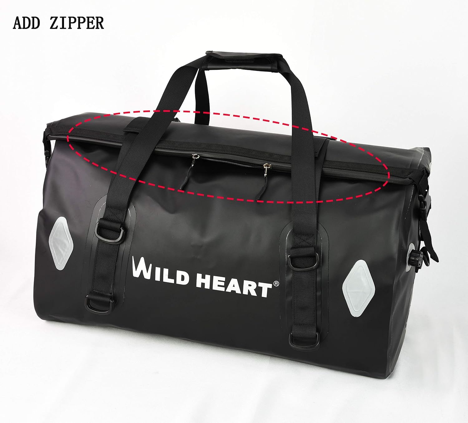 WILD HEART Waterproof Bag 55L 66L 77L Motorcycle Dry Duffel Bag for Travel,Motorcycling, Cycling,Hiking,Camping (77L, Yellow)