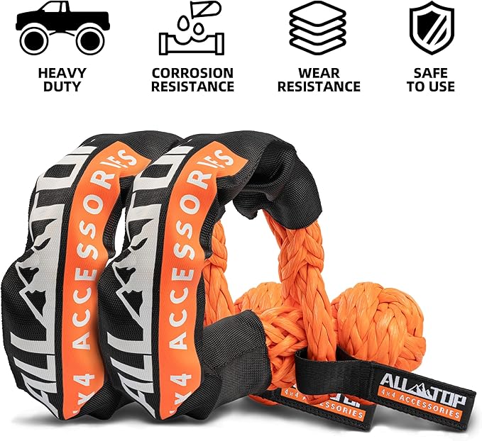 ALL-TOP Synthetic Soft Shackle Rope 1/2in x 22in UHMWPE Recovery Tow Shackles - Image 2