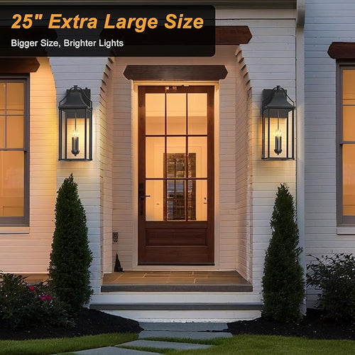 - Dusk to Dawn Outdoor Wall Light, Large Size Waterproof Patio - Image 2