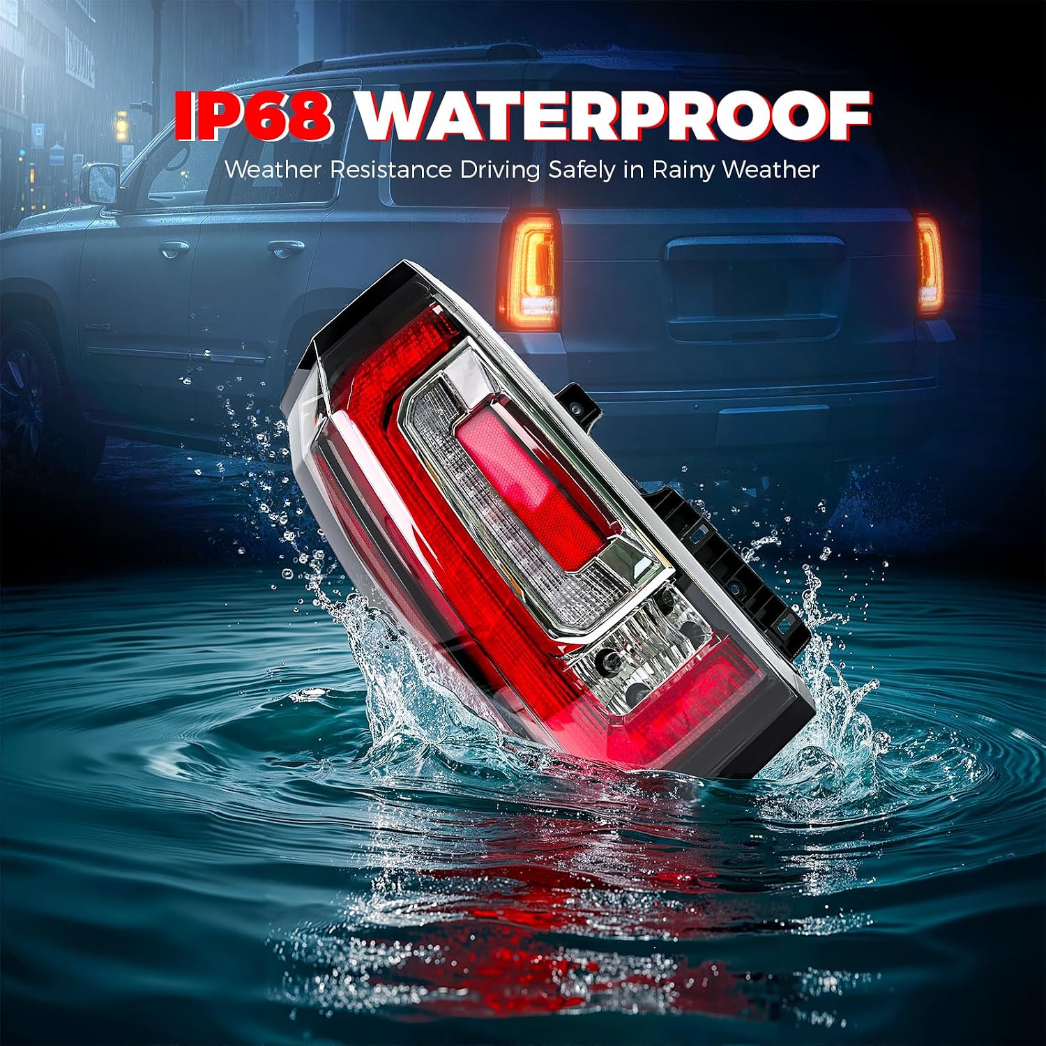 LED Tail Light Assembly Compatible With 2015 2016 2017 2018 2019 2020 GMC Yukon XL Tail Lights Left Driver Side Rear Taillight Assembly With Bulb Replaces 84536242 23380459 GM2800268