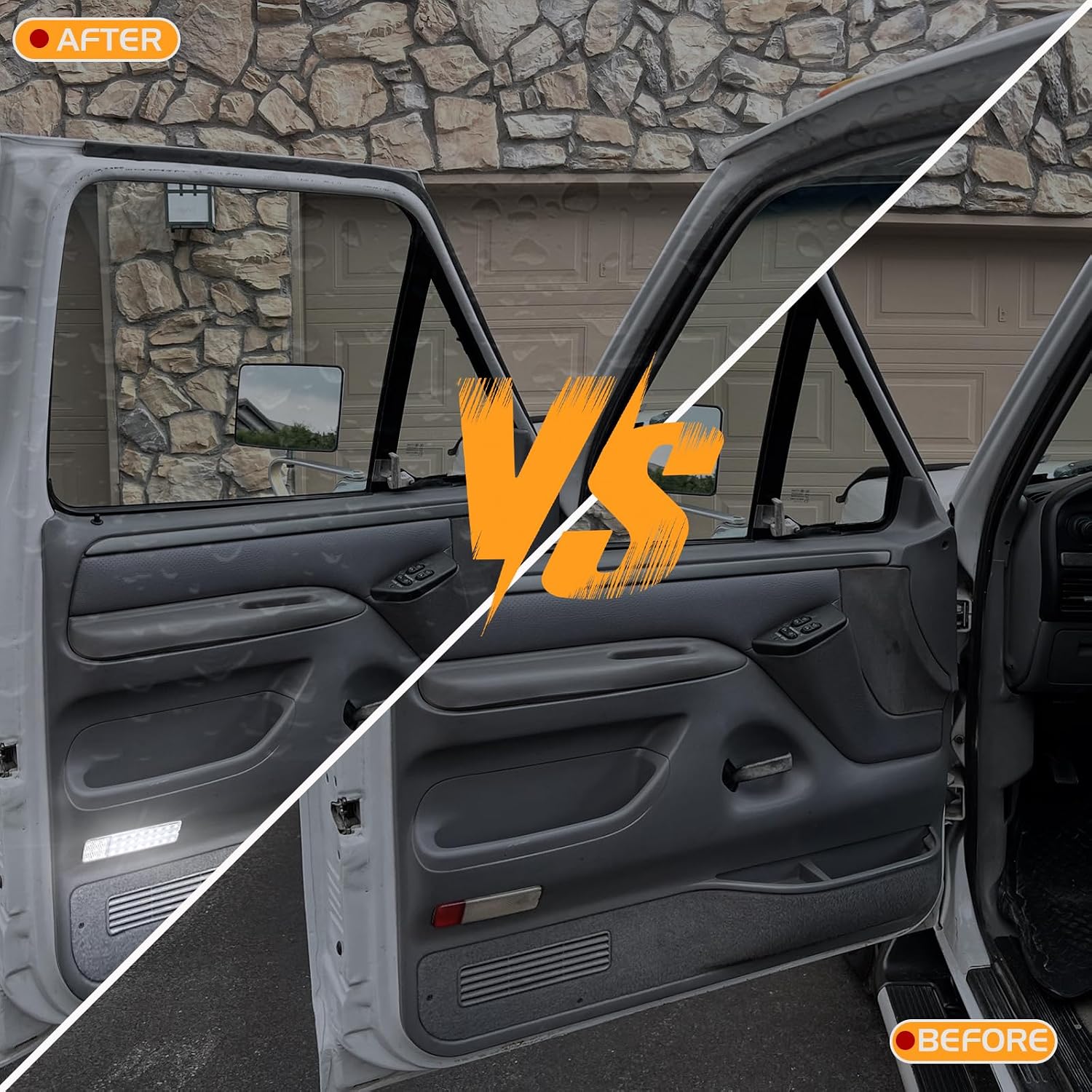 LED Interior Door Panel Courtesy Light for 1992-1996 Ford F150 F250 Bronco, 1992-1997 Ford F350 Door Welcome Lights 6000K White 2PCS