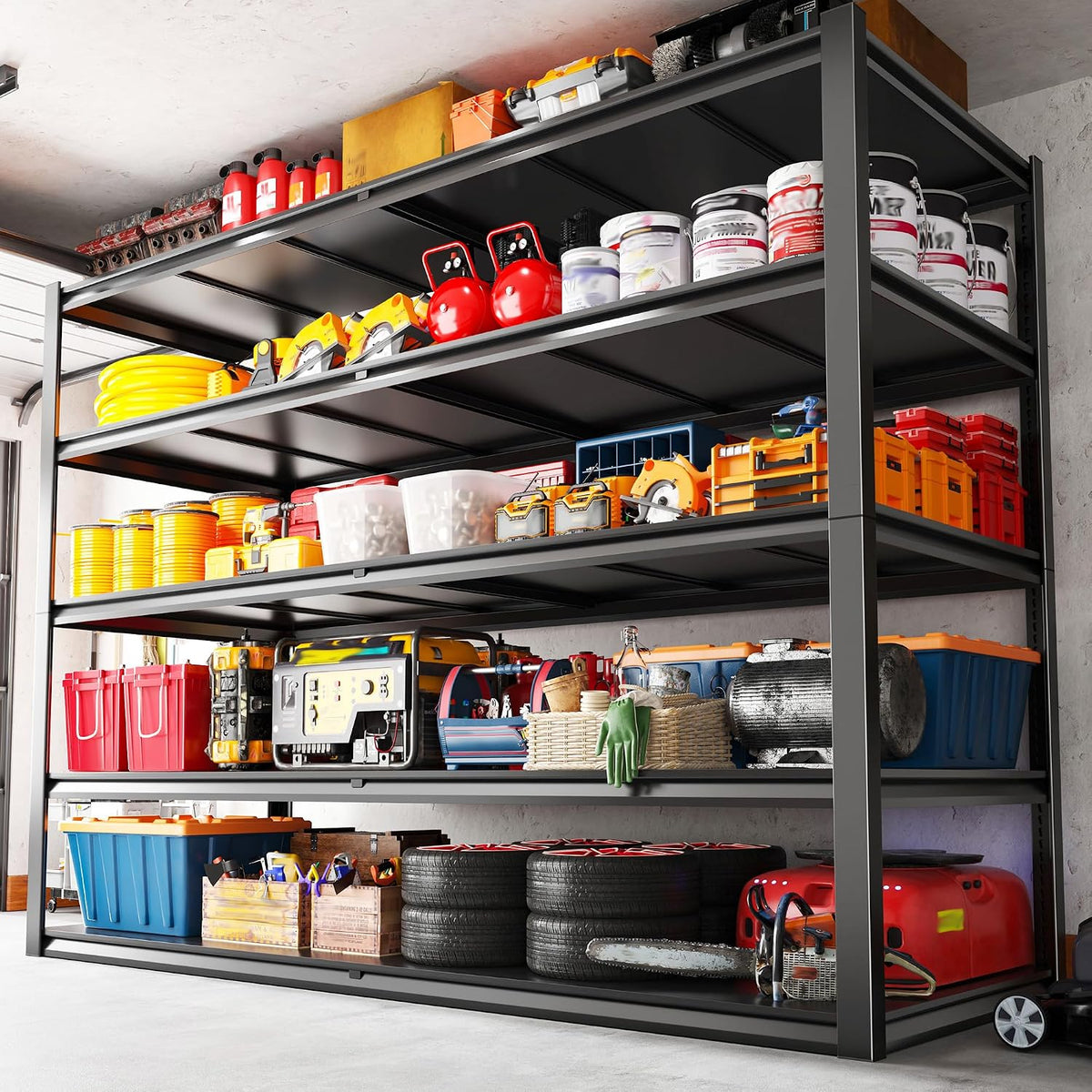 REIBII 78" H Garage Shelving, Storage Shelves Heavy Duty Load 3000LBS,