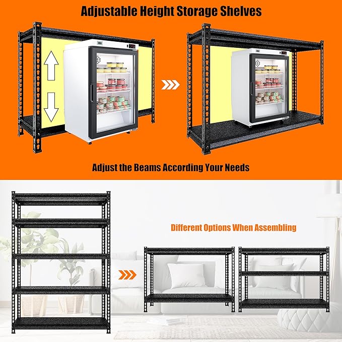 48" W Garage Shelving Heavy Duty，3000LBS Loads Adjustable Garage Storage Shelves - Image 6
